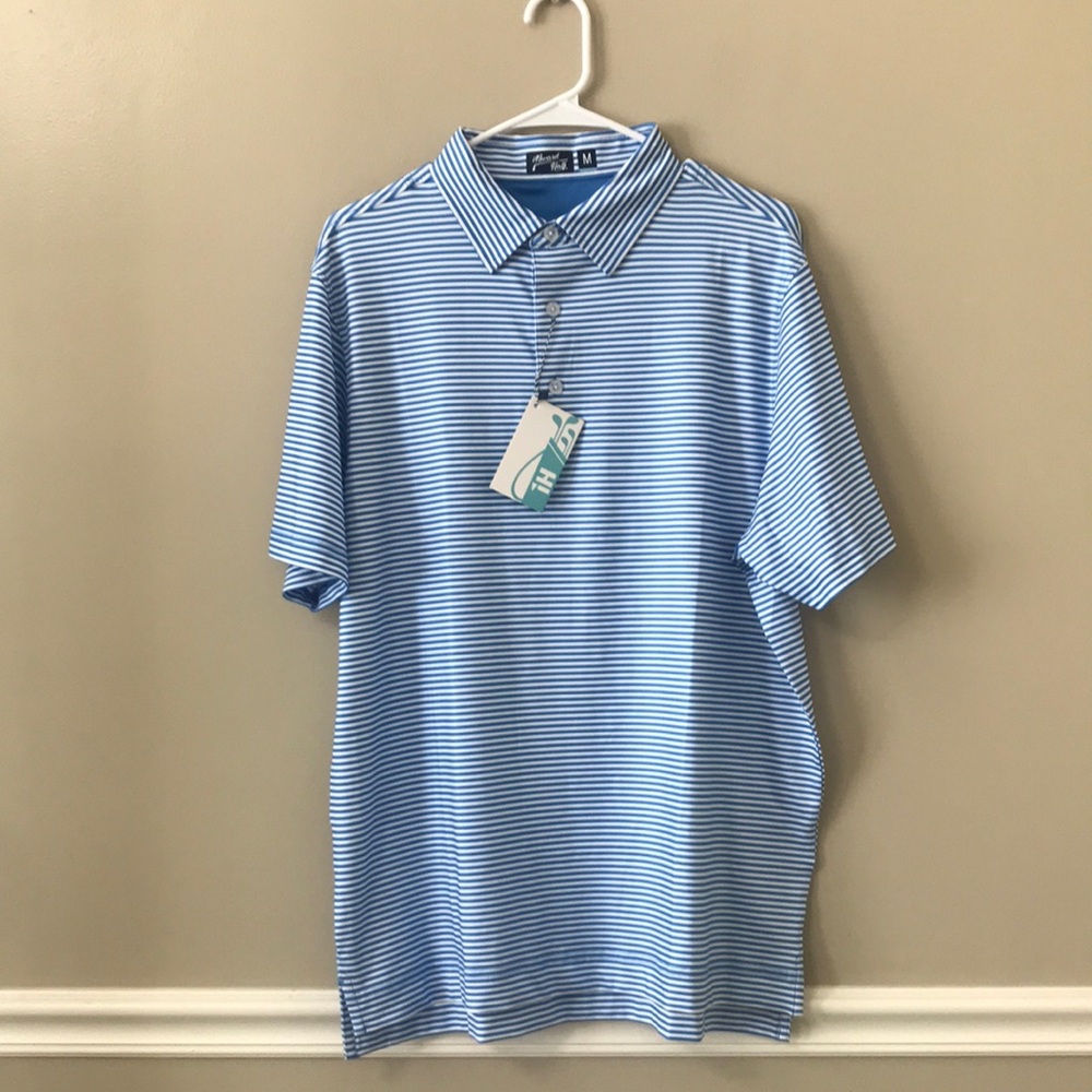 Inward Half Modern Stripe Performance Golf Polo